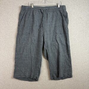 J jill linen pants womens XL petite blue capri pull on blue